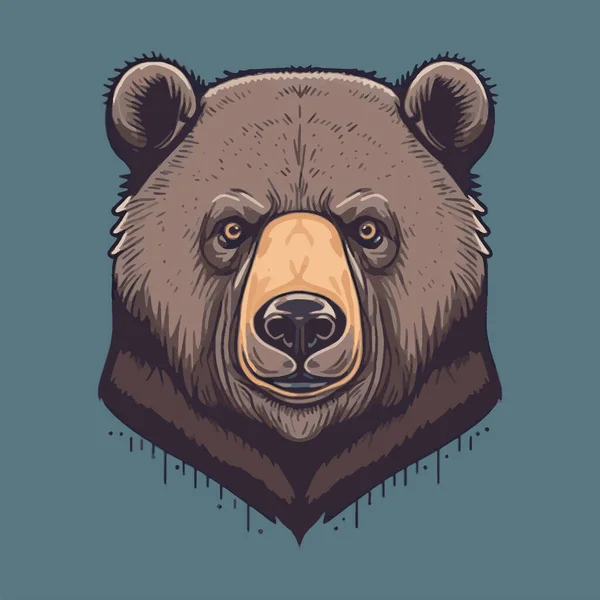 Colorful Bear Head Illustration Logo Emblem Icon Stock Vector Illustration — Stock Vector