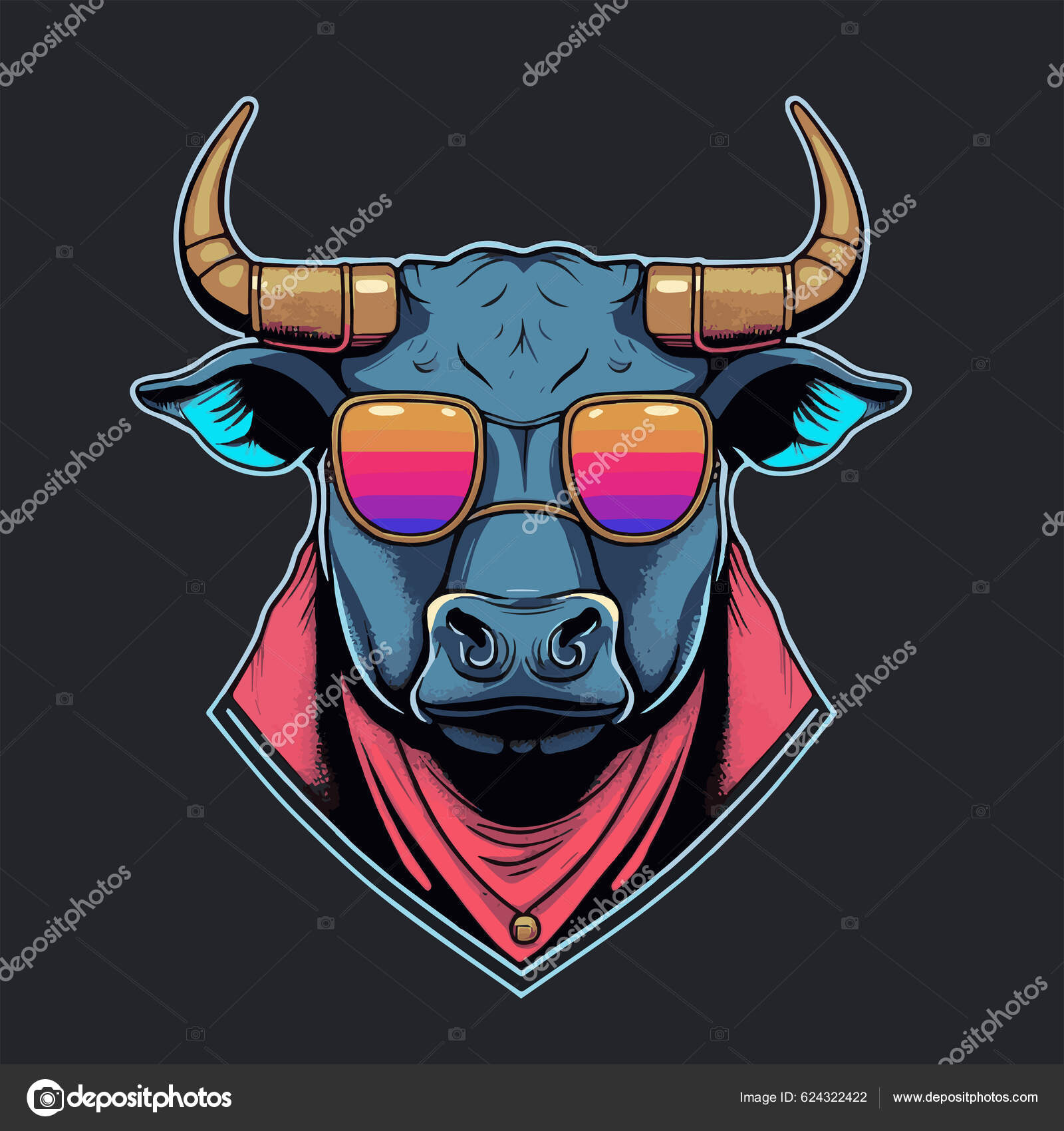 Bull Face Logo, Business Sticker on a White Background Stock Vector -  Illustration of attack, angry: 129149543