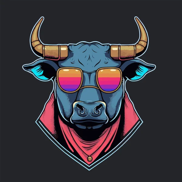 Illustratie Van Bull Hoofd Logo Mascotte Ontwerp Buffalo Face Vector — Stockvector