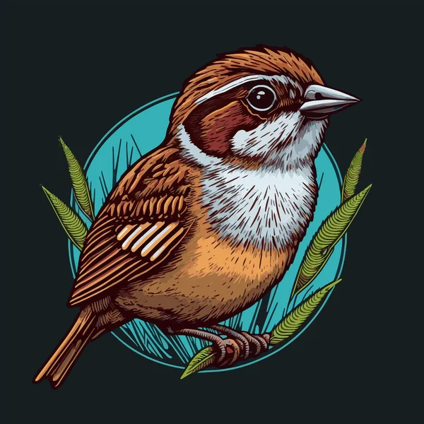 Горобці Векторний Логотип Ілюстрація Птах Простий Талісман Барвистий Стиль — стоковий вектор