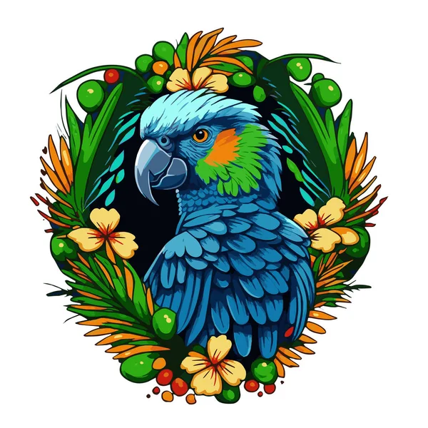 Kolorowy Papuga Papuga Głowa Wizualna Wektor Tożsamości Ilustracja Kakadu Ptak — Zdjęcie stockowe