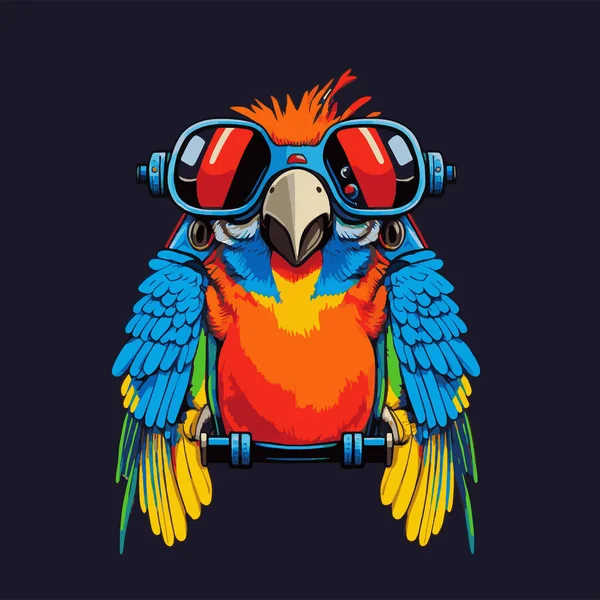 Ilustração Vetor Identidade Visual Cabeça Papagaio Arara Colorida Mascote Pássaro — Vetor de Stock
