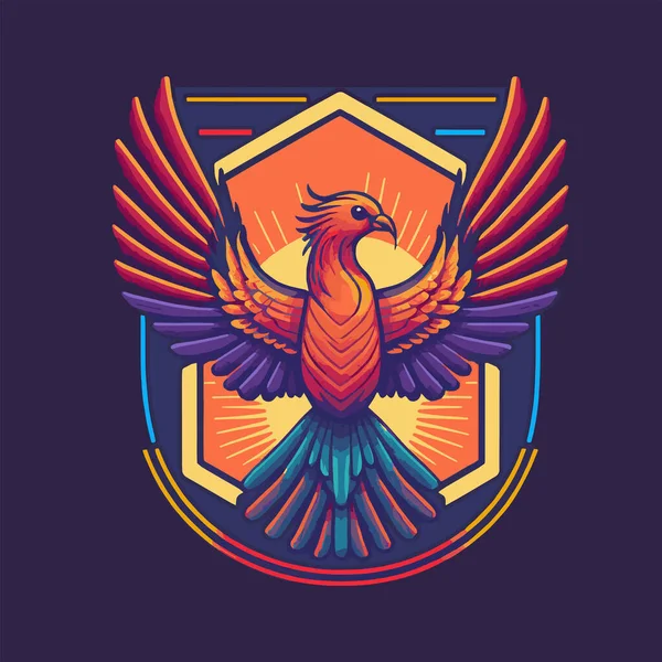 Дизайн Логотипу Red Phoenix Mythology Bird Mascot Vector Illustrate — стоковий вектор