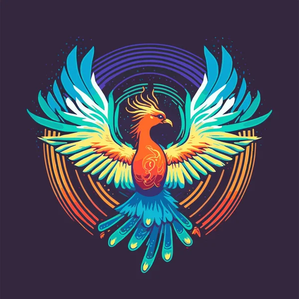 Red Phoenix Mascotte Sport Logo Design Mitologia Uccello Mascotte Vettore — Vettoriale Stock