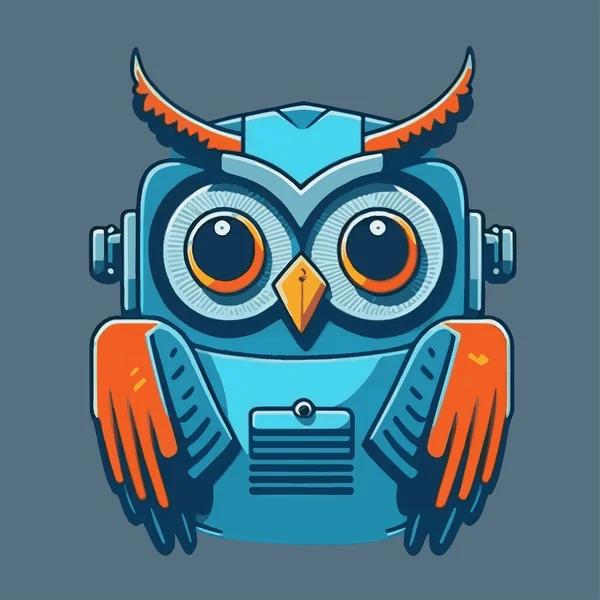Illustration Owl Robot Logo Mascot Character — Stock Vector