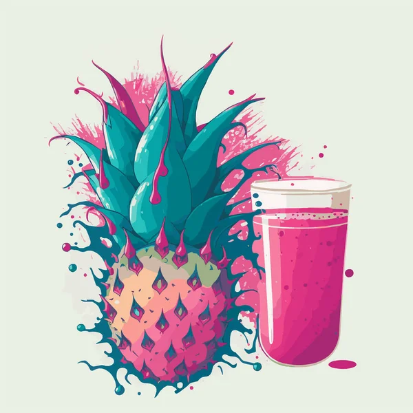 Dragon Rouge Fruits Entiers Demi Fruits Tropicaux Été Pour Mode — Image vectorielle