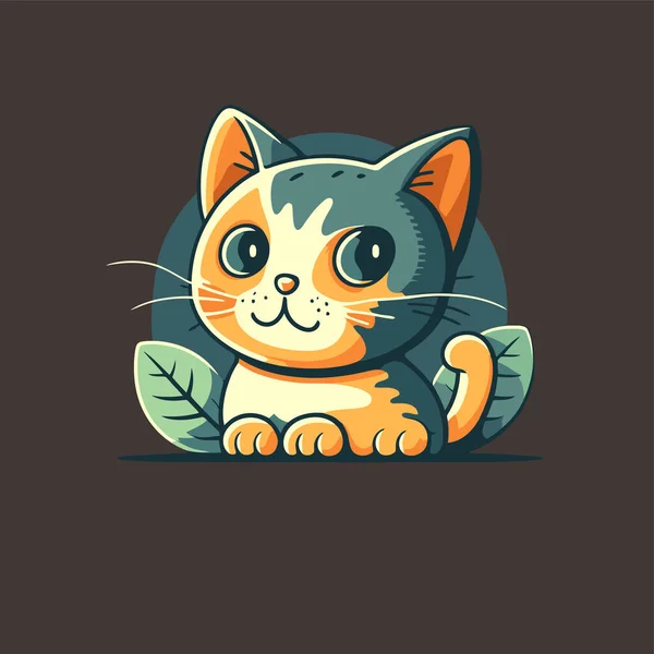 Συλλογή Χαριτωμένο Γάτα Επικεφαλής Κινουμένων Σχεδίων Λογότυπο Μασκότ Διάνυσμα Εικονογράφηση — Διανυσματικό Αρχείο