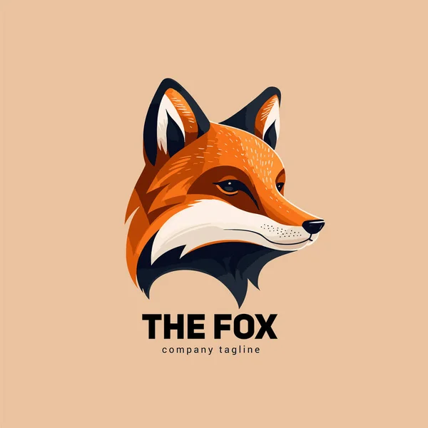 Ilustrace Značky Loga Fox Hlava Koncepce Vektorového Stylu Produktové Společnosti — Stockový vektor