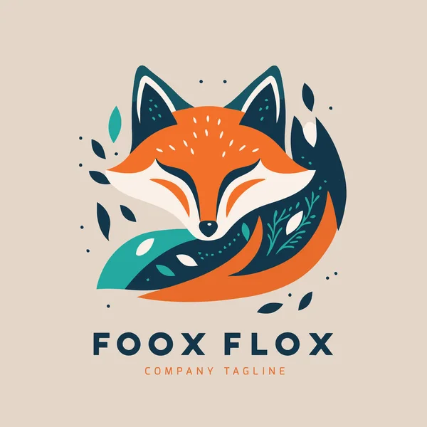 Ilustración Fox Cabeza Logo Marca Concepto Vector Estilo Producto Empresa — Vector de stock