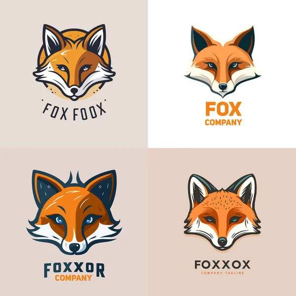 Ilustrace Značky Loga Fox Hlava Koncepce Vektorového Stylu Produktové Společnosti — Stockový vektor