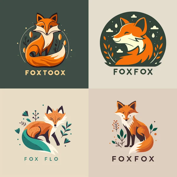 Illustration Fox Head Logo Branding Concept Vector Style Product Company — Stock Vector
