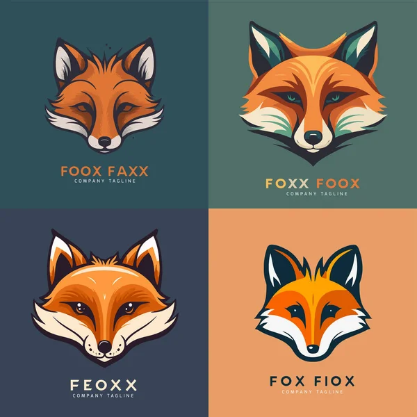 Ilustracja Logo Fox Głowy Marki Koncepcji Wektor Stylu Produktu Marki — Wektor stockowy