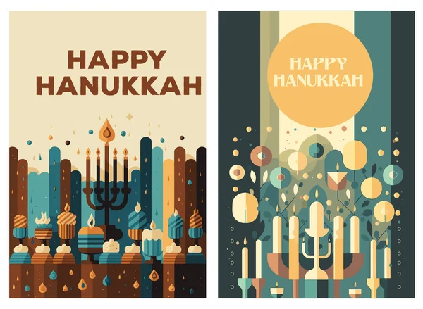 Cartão Saudação Hanukkah Amor Luz Para Hanukkah Cartões Férias Judaicas — Vetor de Stock