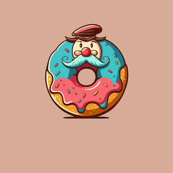 Illustration Der Donut Bäckerei Geschäft Logo Cartoon Donut Symbol Oder — Stockvektor