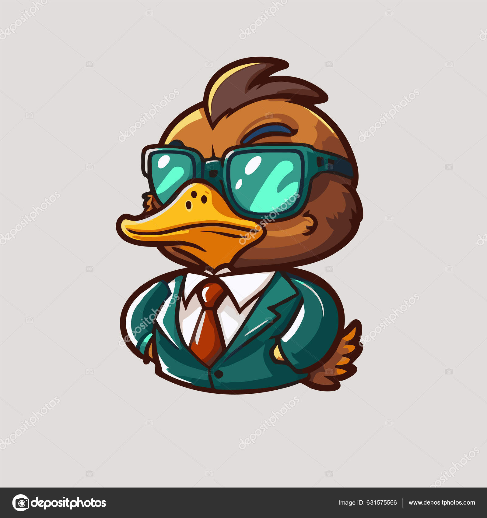 Illustration Cool Duck Goose Character Logo Mascot Icon Branding Cartoon  Stock Vector by ©thegoodlogo 631575566