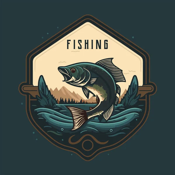 로고의 물고기 아이콘 템플릿 스타일 — 스톡 벡터