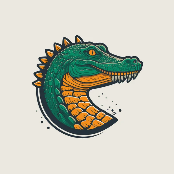 Векторна Ілюстрація Логотипу Крокодила Значок Талісмана Плаката Банера Шаблону Дизайну — стоковий вектор