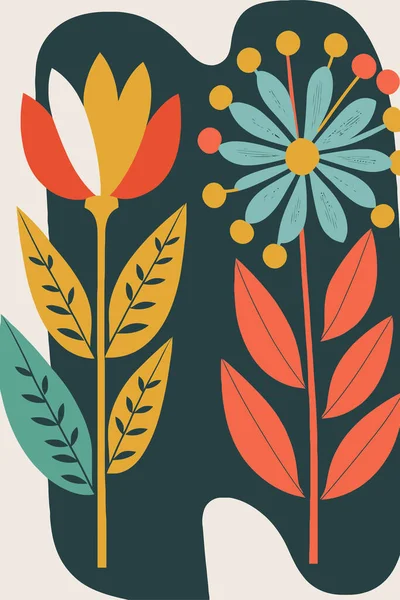 Абстрактные Цветочные Плакаты Соблазняют Матисс Минимальный Стиль Современный Декор Стен — стоковый вектор