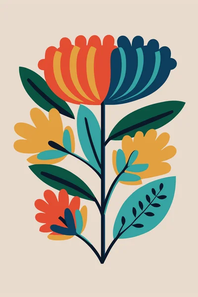 Абстрактний Квітковий Шаблон Плакатів Мінімальний Стиль Сучасний Декор Стін Друк — стоковий вектор