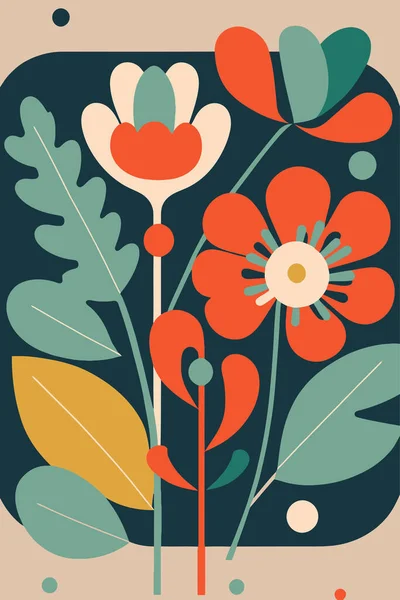 Абстрактний Квітковий Шаблон Плакатів Мінімальний Стиль Сучасний Декор Стін Друк — стоковий вектор