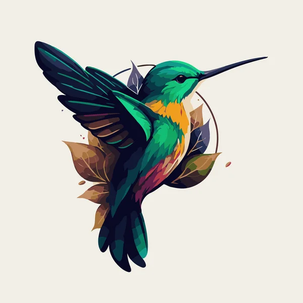 Flaying hummingbird Bird logo Colorful vector Style illustration, colibri bird icon logo