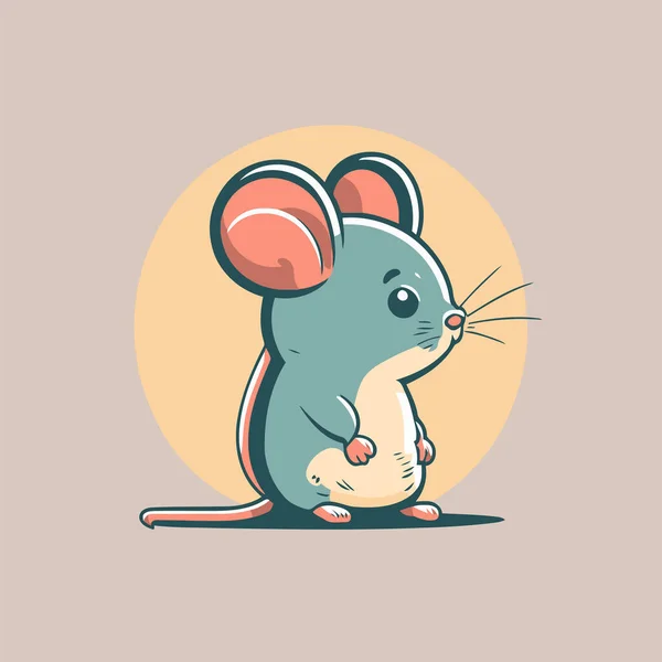 Шаблон Дизайну Логотипу Мультяшної Миші Векторна Ілюстрація Милої Мультиплікаційної Мишки — стоковий вектор