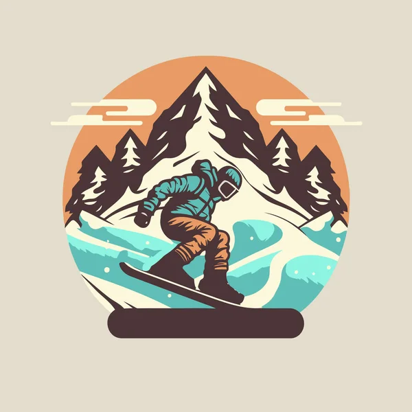 Snowboarding logo design vector illustration, Creative Snowboarding logo design concepts template, icon symbol
