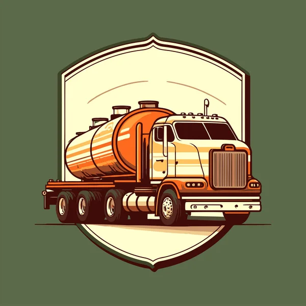 Illustration Gasoline Tank Truck Modern Flat Vector Truck Tunker Fuel — Image vectorielle