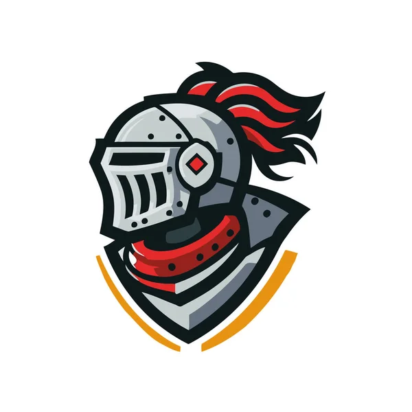 Knight Helmet Logo Design Vector Illustration Isolated White Background Esport — Archivo Imágenes Vectoriales