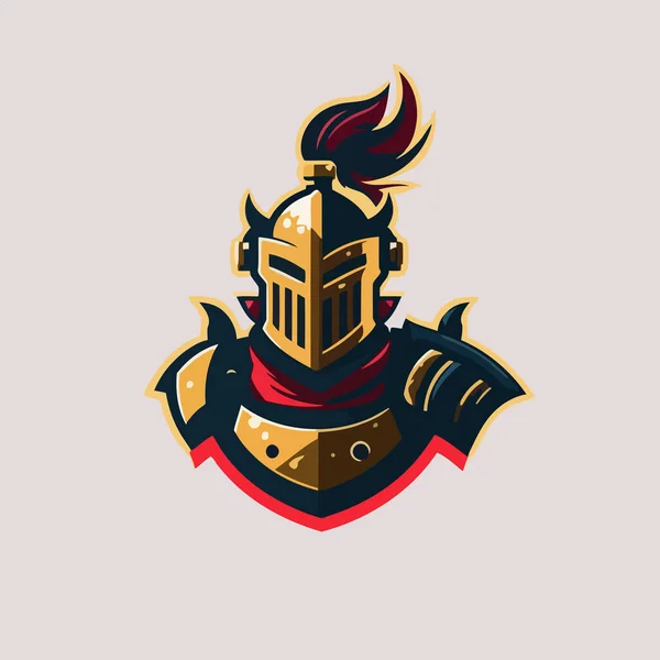 Spartan Helmet Logo Vector Illustration Medieval Knight Head Esport Team — Stock Vector