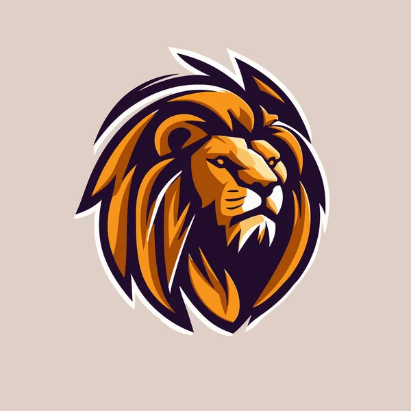 Lion Head Mascot Logo Design Vector Template Creative Illustration Lion —  Vetores de Stock