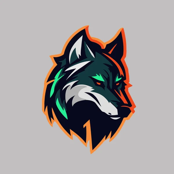 Wolf Head Mascot Logo Design Vector Sport Team Esport Logo — Stock Vector