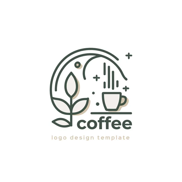 Кофе Шаблон Логотипа Векторной Иконки Рисунок Логотип Кофейни Монолитный Стиль — стоковый вектор