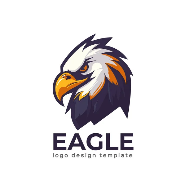 Eagle Head Logo Template Vector Icon Illustration Design Isolated White — Stock Vector