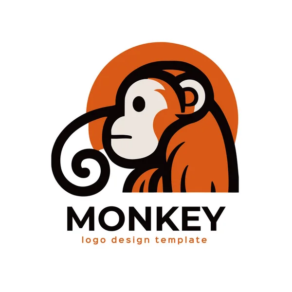 Monkey Logotyp Mall Vektor Ikon Illustration Design Mall För Vektorapans — Stock vektor