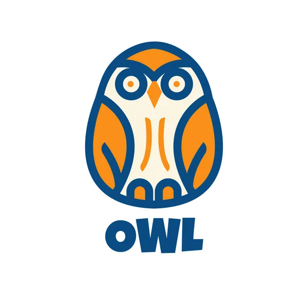 Owl Logo Design Template Vector Illustration Stylized Owl Flat Color — стоковый вектор