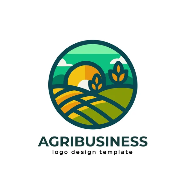 Agriculture Logo Template Design Agribusiness Logo Template Vector Icon Farm — Vetor de Stock