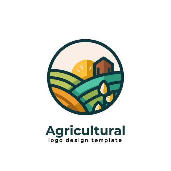 Agriculture Logo Template Design Farm Logo Concept Vector Illustration Green — Stock Vector