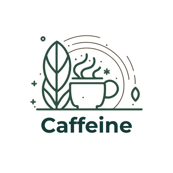 Kahve Logosu Tasarım Şablonu Çizgi Sanat Tarzı Vektör Illüstrasyonu Monoline — Stok Vektör