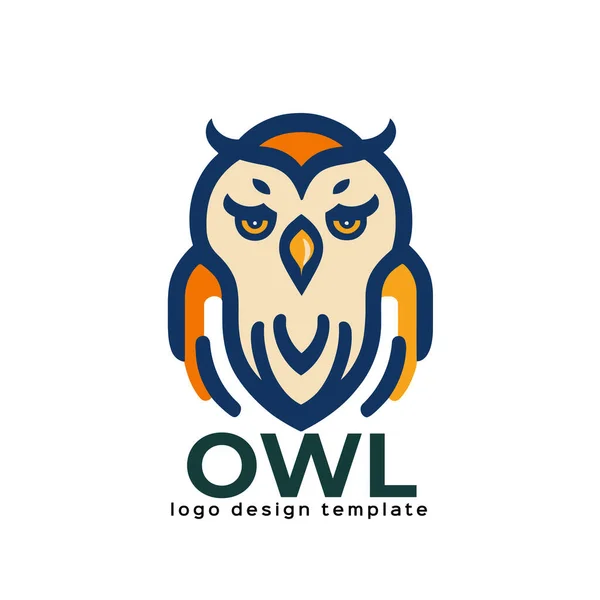 Owl Logo Template Vector Icon Illustration Design Isolated White Background — Vetor de Stock