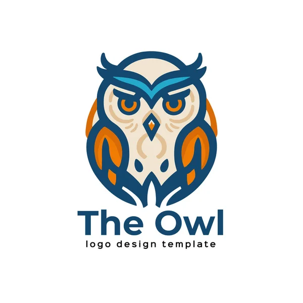 Owl Logo Template Vector Icon Illustration Design Owl Head Logo — стоковый вектор