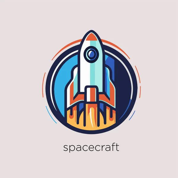 Дизайн Логотипа Космической Ракеты Векторная Иллюстрация Значка Ракеты Сером Фоне — стоковый вектор