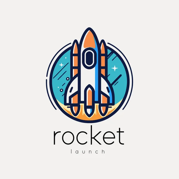 Дизайн Логотипа Ракеты Носителя Векторная Иллюстрация Значка Ракеты Сером Фоне — стоковый вектор