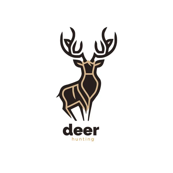 Deer Logo Modello Vettoriale Icona Illustrazione Disegno Isolato Sfondo Bianco — Vettoriale Stock