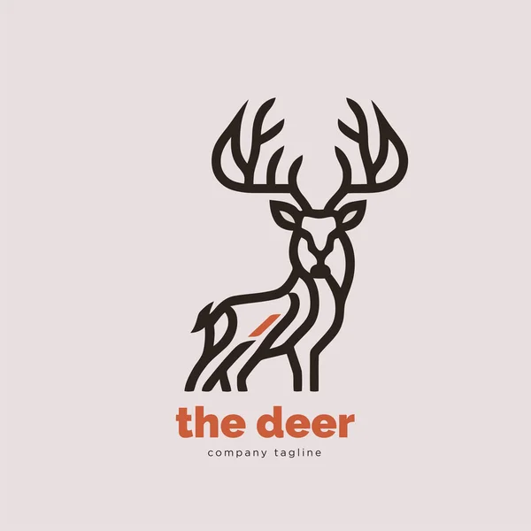 Deer Logo Template Vector Illustration Icon Element Linear Style Vector — Archivo Imágenes Vectoriales