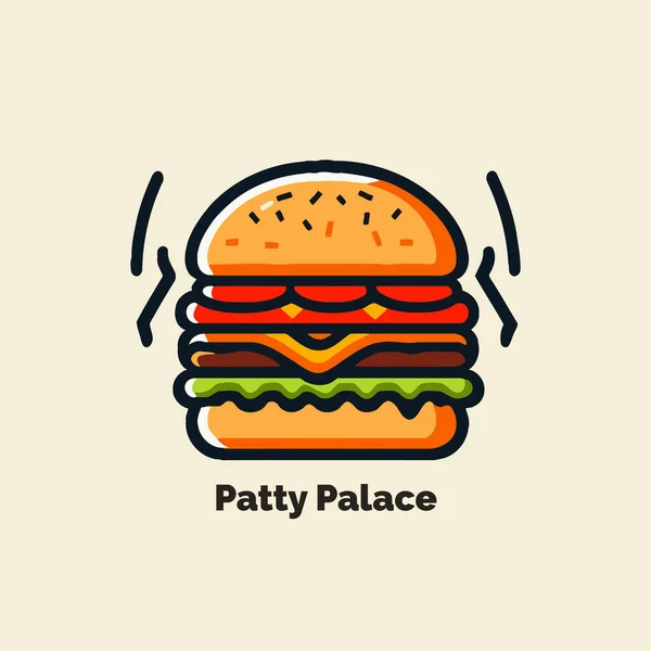 Logo Fast Food Icône Hamburger Illustration Vectorielle Hamburger Restaurant Café — Image vectorielle