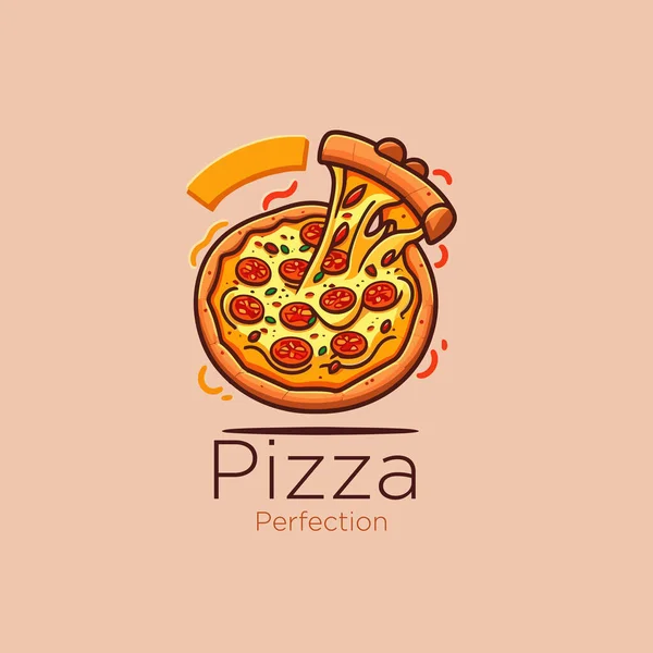 Логотип Пиццы Логотип Пиццерии Логотип Быстрого Питания Векторная Иллюстрация Логотип — стоковый вектор