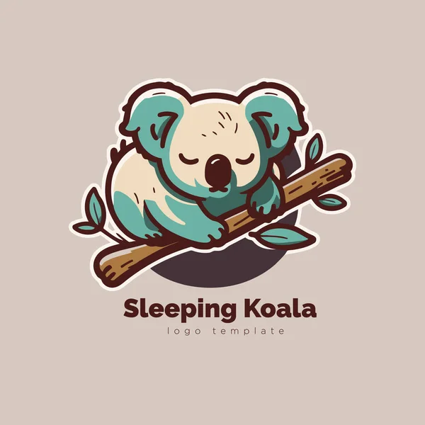 Lindo Logotipo Koala Ilustración Vectorial Koala Lindo Mascota Dibujos Animados — Archivo Imágenes Vectoriales