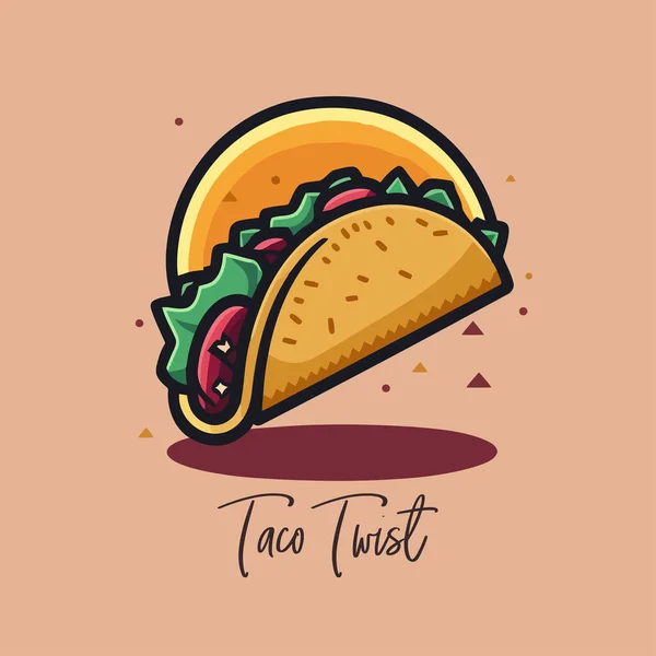 Illustration Vectorielle Taco Icône Restauration Rapide Logo Taco Icône Taco — Image vectorielle