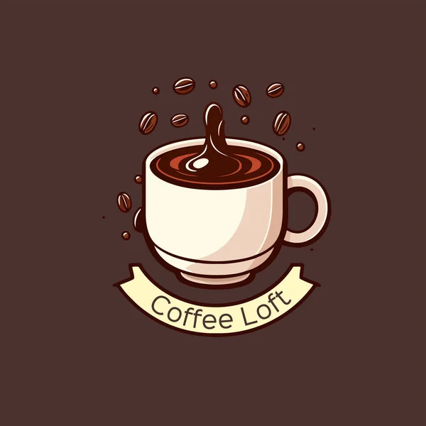 Λογότυπο Καφετέριας Εικονογράφηση Διάνυσμα Ενός Φλιτζανιού Καφέ Καφέ Κατάστημα Καφέ — Διανυσματικό Αρχείο